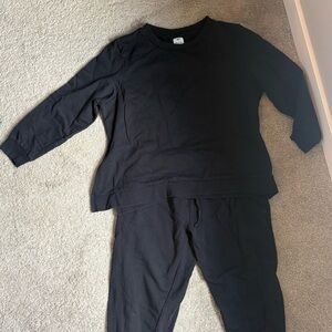 Women's Black Maternity Lounge Set